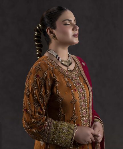 TS-05-B Luxury Tassel Silk Sharara Set | Tehzeeb Collection